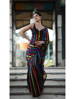 Ethnic Elements - Women Multi-Color Mul Cotton Saree Without Blouse