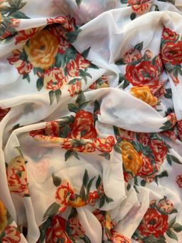 Ensembles - Multi-Color Bloom Saree with Unstitched Blouse