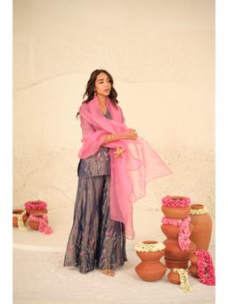KAVANA - Women Pink Tanvi Silk Organza Dupatta