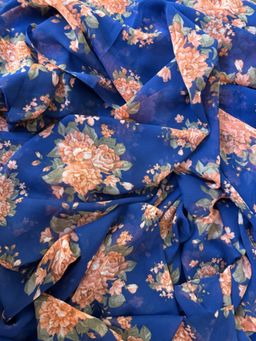 Ensembles - Midnight Blossom Saree with Unstitched Blouse