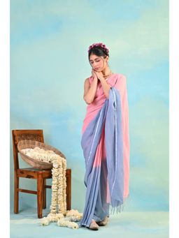 KAVANA - Kashish Pink Linen Saree