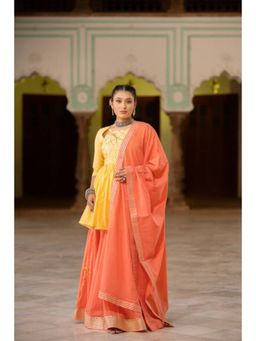 Taraasi - QURBAT' Coral Mulmul Cotton Dupatta