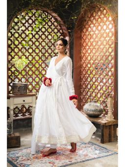 Taraasi - White Mulmul Cotton Dupatta