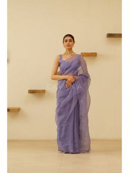 KAVANA - Naher Organza Linen Saree with Unstitched Blouse