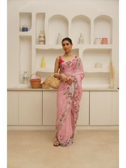 KAVANA - Nalini Linen Saree with Unstitched Blouse