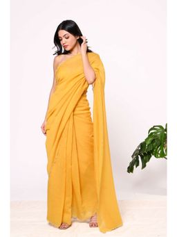 KAVANA - Women Yellow Ekaa Chanderi Saree with Unstitched Blouse