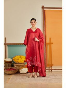 KAVANA - Women Red Rukhsaar Dupatta