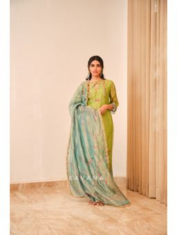 KAVANA - Emerald Green Bloom Dupatta