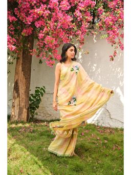 KAVANA - Kairi Yellow Embroidered Saree