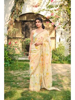 KAVANA - Lemonsoda Yellow Embroidered Saree