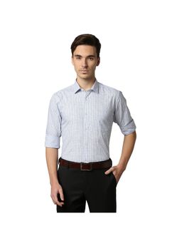 Park Avenue - Light Blue Checkered Formal Shirt