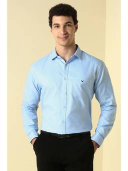 Allen Solly - Men Light Blue Solid Full Sleeves Formal Shirt