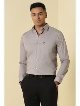 Allen Solly - Men Beige Printed Full Sleeves Formal Shirt