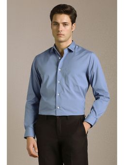 Louis Philippe - Men Light Blue Solid Full Sleeves Formal Shirt