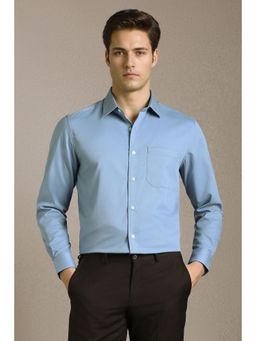 Louis Philippe - Men Light Blue Full Sleeves Formal Shirt