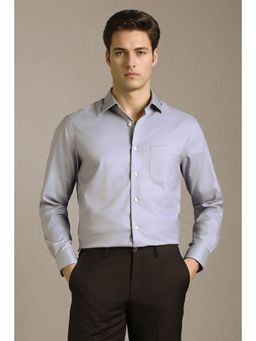 Louis Philippe - Men Purple Solid Full Sleeves Formal Shirt