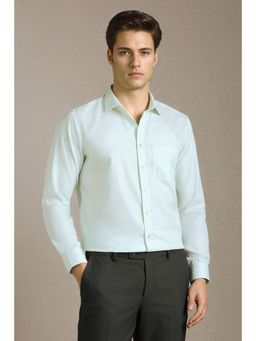 Louis Philippe - Men Green Solid Full Sleeves Formal Shirt