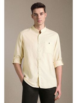 Louis Philippe - Men Yellow Solid Full Sleeves Casual Shirt