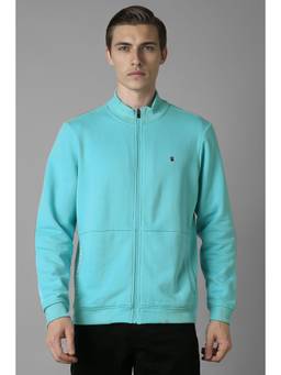 Louis Philippe - Men Casual Light Blue Solid Jacket