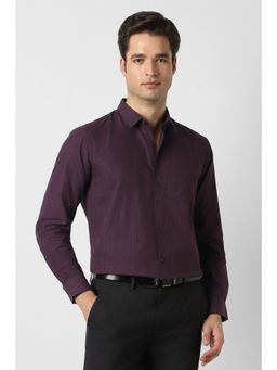 Peter England - Men Purple Slim Fit Full Sleeves Formal Shirt