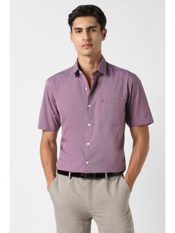 Peter England - Men Purple Regular Fit Half Sleeves Formal Shirt