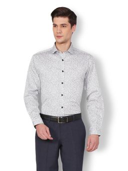 Van Heusen - Men White Printed Full Sleeves Shirt