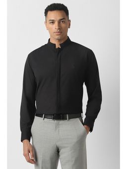 Van Heusen - Men Black Solid Full Sleeves Shirt