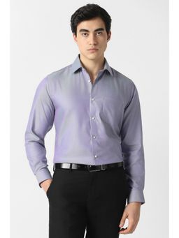 Van Heusen - Men Purple Solid Full Sleeves Shirt