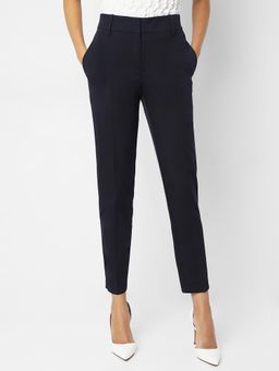 VERO MODA - Navy Blue Ankle Length Tapered Fit Trouser