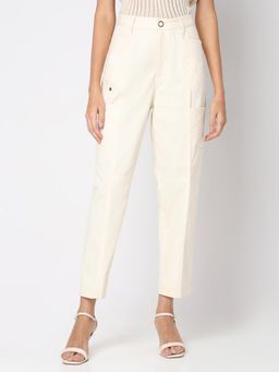 VERO MODA - Ecru High Rise Pant