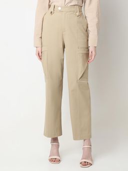 VERO MODA - Beige High Rise Pant