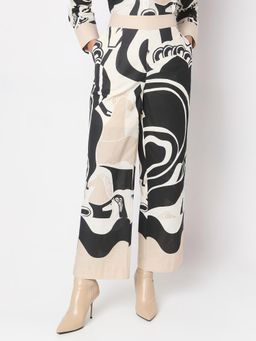 VERO MODA - Beige Abstract Print Pant