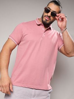 Instafab Plus - Mens Coral Pink Polo T-Shirt