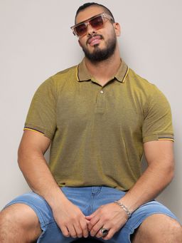 Instafab Plus - Mens Olive Green Basic Polo T-Shirt