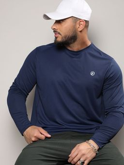 Instafab Plus - Mens Navy Blue Basic T-Shirt