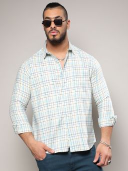 Instafab Plus - Mens Cosmic Tartan Plaid Shirt