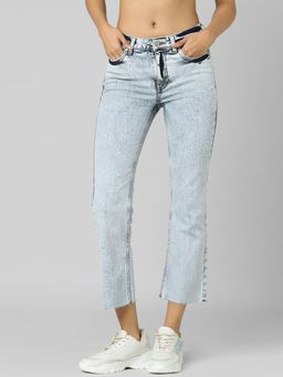 ONLY - Women Light Blue Solid Casual Jeans