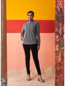 Lakshita - Teal High-Neck Jacket For Women