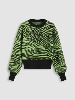 Cider - Zebra Stripe Contrast Binding Knit Top