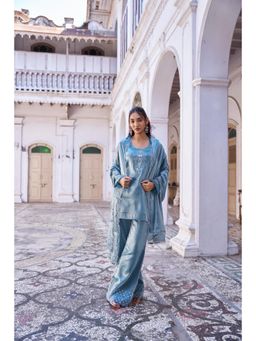 HOUSE OF MIRA - Nazakat Embroidered Kurta Palazzo and Dupatta (Set of 3)