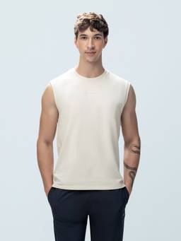 LOTTO - Men's Ribbed Neck Tank Light Beige Tank Top