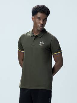 LOTTO - Men's Tipping Dark Green Polo T-shirt