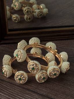 VIVINIA By Vidhi Mehra - Gold Plated Multi-Colour Beads Women Pair Of Bangles