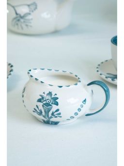 Freedom Tree - Montane Hand Painted Ceramic White And Blue Milk Pot