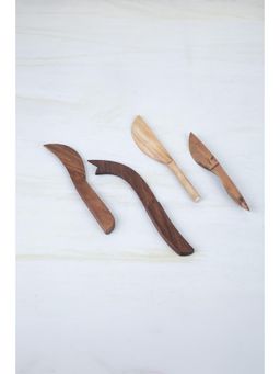 Freedom Tree - Primitive Wood Wooden Cheese Knives (Pack of 4)