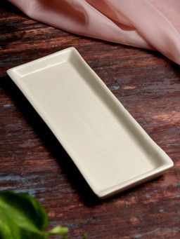 ARRABI - Premium Cream Handcrafted Stoneware Solid Tray