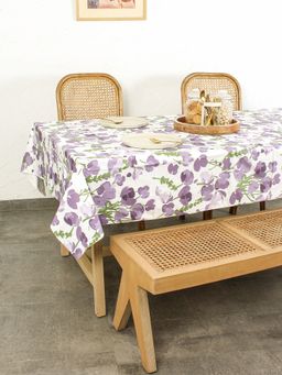 House This - 1 Himalayan Poppies Table Cover In Purple Colour With Cotton