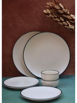 WEAVING HOMES - Basic White Dinner Set With White Color