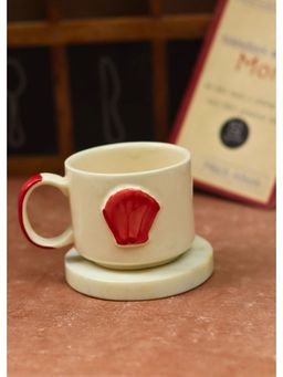 WEAVING HOMES - Red Shell Mug With White Color
