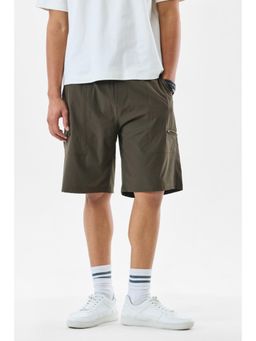 Snitch - Men Olive Solid Shorts